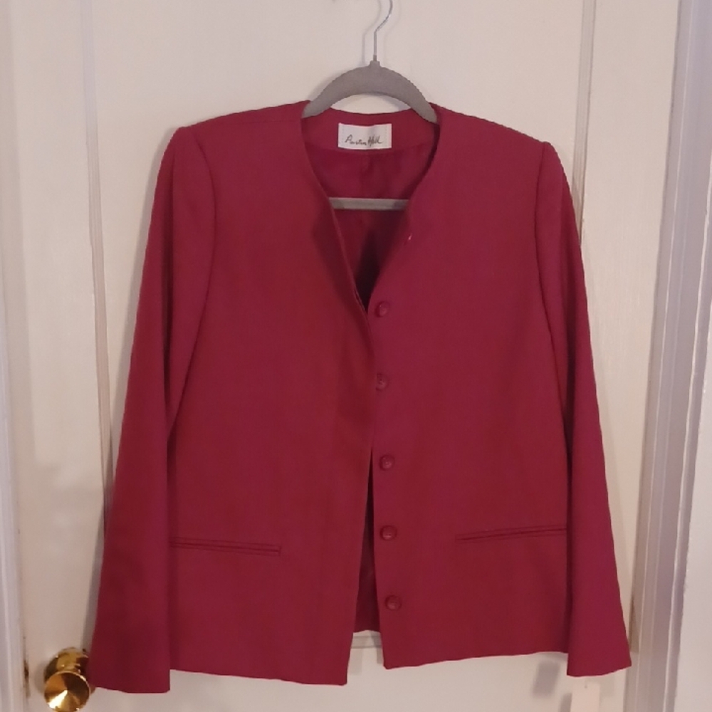 Wool Blazer By Austin Hill Burgundy Color